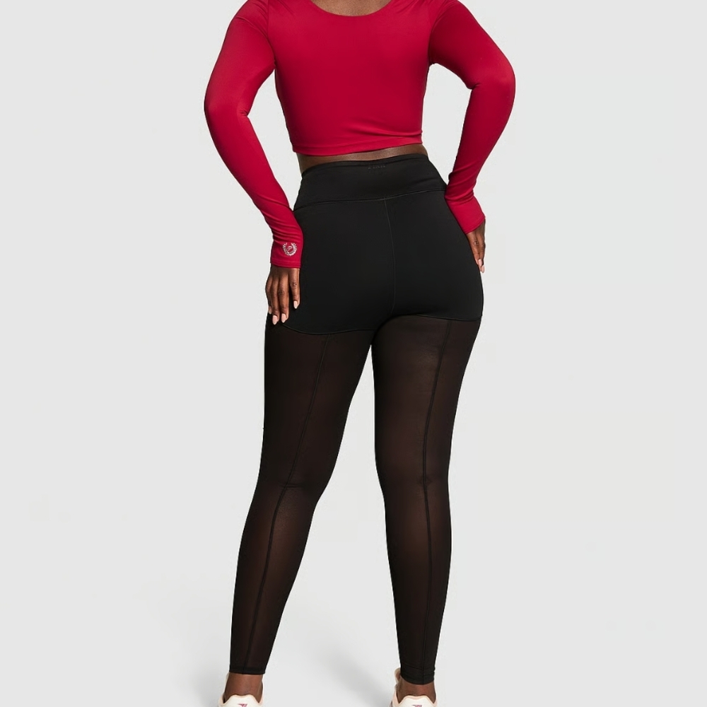 Victoria's Secret Black Mesh Panel Leggings